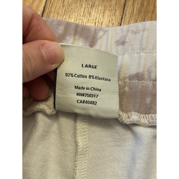 Varley Sweats Set Erwin Sweatshirt Glade Shorts Taupe Tie Dye Radial Pink Size L - Picture 5 of 11